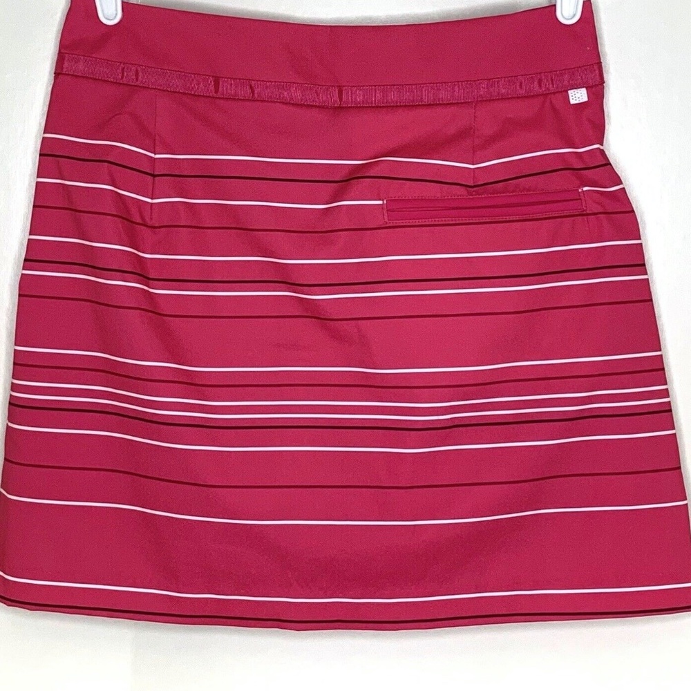 Puma Dry-Cell Hot Pink striped pleated golf or tennis skirt/skort A-line - 2